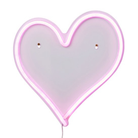 Glow Heart Neon Wall Light, Pink - thumbnail 1
