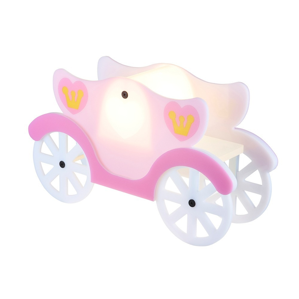 Glow Princess Carriage LED Table Lamp, Pink & White - image 1