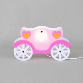 Glow Princess Carriage LED Table Lamp, Pink & White - thumbnail 3