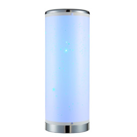 Glow Starburst Colour Changing LED Cylinder Table Lamp, White