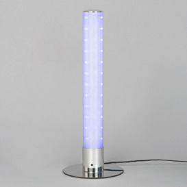 Glow Shimmer Colour Changing LED Cylinder Table Lamp, Chrome - thumbnail 3