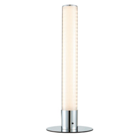 Glow Shimmer Colour Changing LED Cylinder Table Lamp, Chrome - thumbnail 1