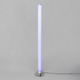 Glow Shimmer Colour Changing LED Cylinder Floor Lamp, Chrome - thumbnail 3