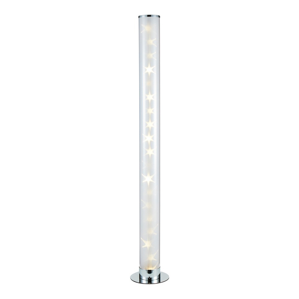 Glow Galaxy Colour Changing LED Cylinder Floor Lamp, Chrome - image 1