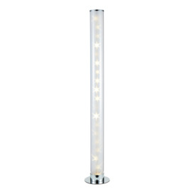 Glow Galaxy Colour Changing LED Cylinder Floor Lamp, Chrome - thumbnail 1