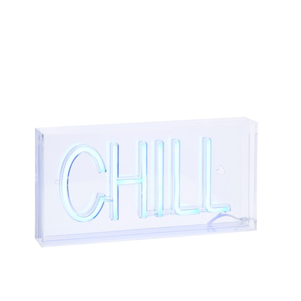 Glow LED Chill Acrylic Neon Style Light Box, Blue - image 1