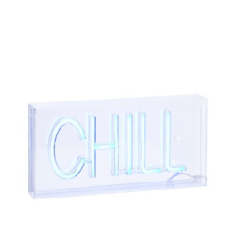 Glow LED Chill Acrylic Neon Style Light Box, Blue - thumbnail 1