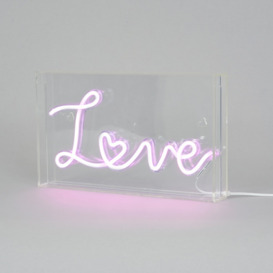 Glow LED Love Acrylic Neon Style Light Box, Pink - thumbnail 3