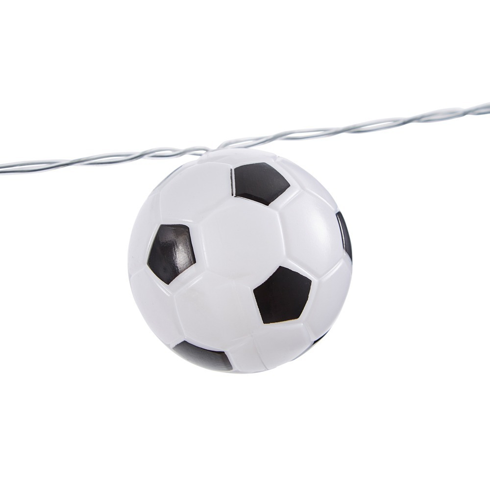 Glow LED Football String Lights, Black & White - image 1