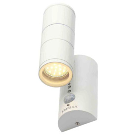 Stanley Neda Outdoor 2 Light Up & Down Wall Light with PIR Sensor, White - thumbnail 2