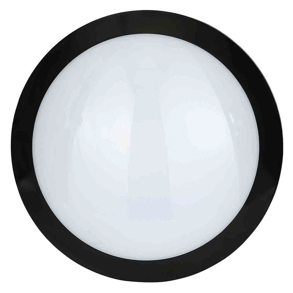 Stanley Como IP66 Outdoor LED Flush Ceiling or Wall Light with Sensor, Black - image 1
