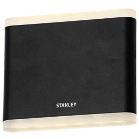 Stanley Moselle Outdoor Small LED Flush Up & Down Wall Light, Black - thumbnail 1