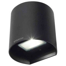 Stanley Tronto Outdoor LED Round Up & Down Wall Light, Black - thumbnail 1