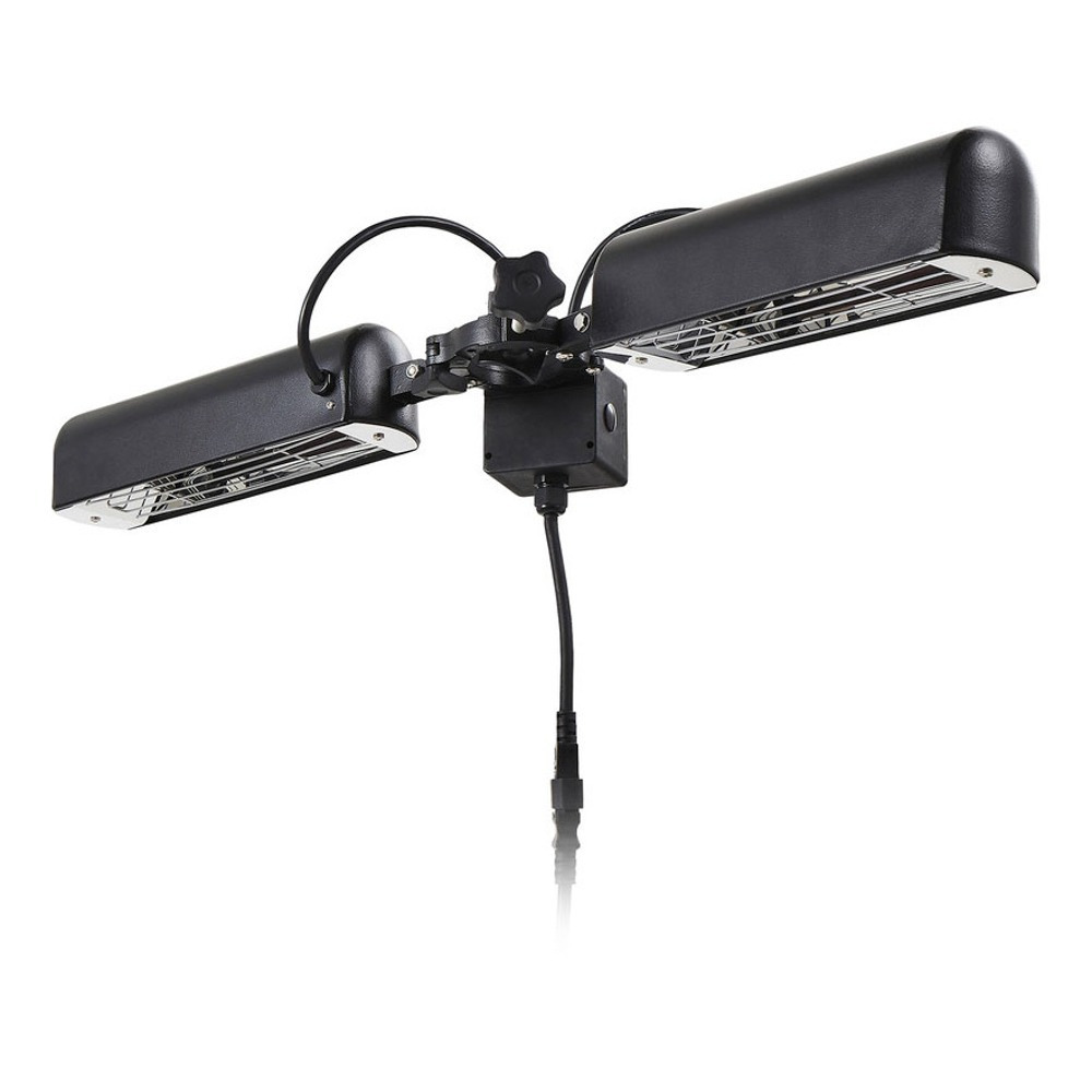 1600 Watt Twin Lamp Outdoor Parasol Radiant Heater, Black - image 1