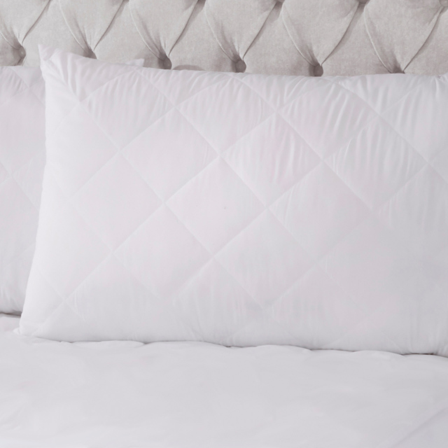 Bamboo Pillow Protector Pair, White - image 1