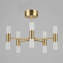 Lois 10 Light Semi Flush Ceiling Light, Brass - thumbnail 5