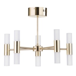 Lois 10 Light Semi Flush Ceiling Light, Brass - thumbnail 1
