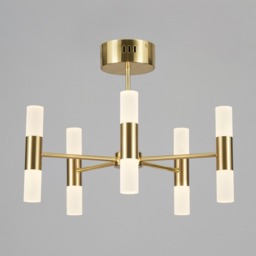 Lois 10 Light Semi Flush Ceiling Light, Brass - thumbnail 4