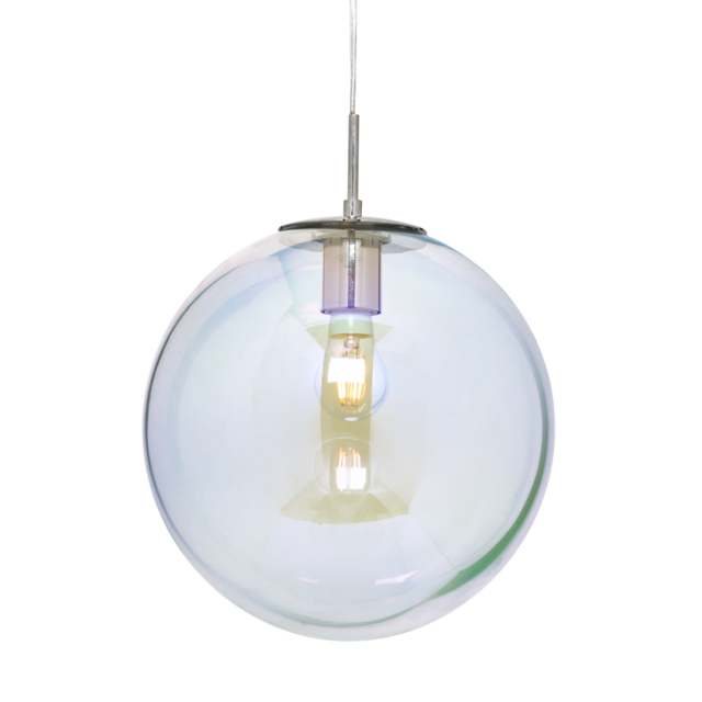 Petro Iridescent Glass Ceiling Pendant, Nickel - image 1