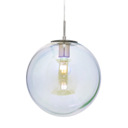 Petro Iridescent Glass Ceiling Pendant, Nickel - thumbnail 1