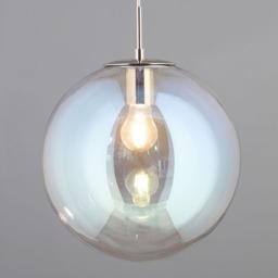 Petro Iridescent Glass Ceiling Pendant, Nickel - thumbnail 4