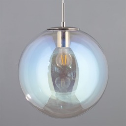 Petro Iridescent Glass Ceiling Pendant, Nickel - thumbnail 5