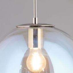 Petro Iridescent Glass Ceiling Pendant, Nickel - thumbnail 6