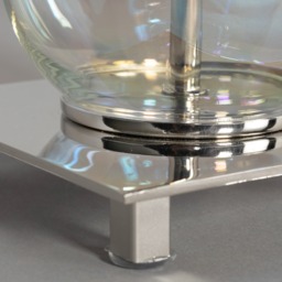 Metro Ball Stacked Table Lamp with Iridescent Glass Base, Nickel - thumbnail 8