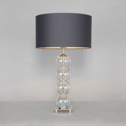 Metro Ball Stacked Table Lamp with Iridescent Glass Base, Nickel - thumbnail 5