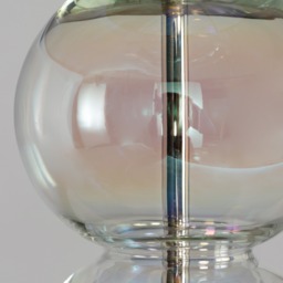 Metro Ball Stacked Table Lamp with Iridescent Glass Base, Nickel - thumbnail 7