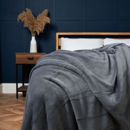 Microfleece Throw, Charcoal