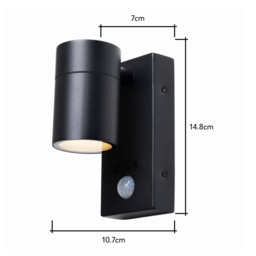 Jared Outdoor Up or Down Wall Light with PIR Sensor, Anthracite - thumbnail 6