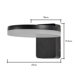 Huck Outdoor LED Wall Light, Black - thumbnail 8