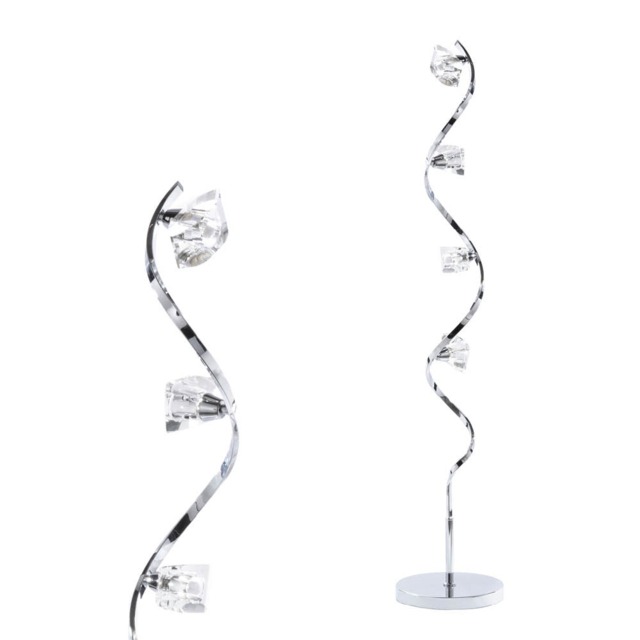Bella Wavy Floor Lamp, Chrome - image 1