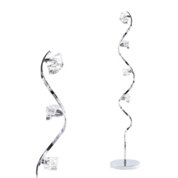 Bella Wavy Floor Lamp, Chrome - thumbnail 1