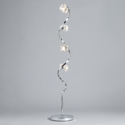 Bella Wavy Floor Lamp, Chrome - thumbnail 4
