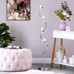 Bella Wavy Floor Lamp, Chrome - thumbnail 3