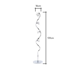 Bella Wavy Floor Lamp, Chrome - thumbnail 8