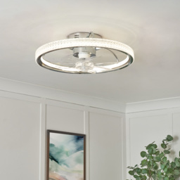 Lyona LED Dimmable Fan Ceiling Light, Chrome - thumbnail 3
