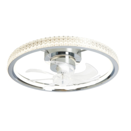 Lyona LED Dimmable Fan Ceiling Light, Chrome