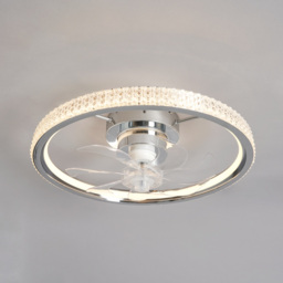 Lyona LED Dimmable Fan Ceiling Light, Chrome - thumbnail 4