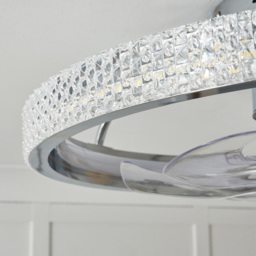 Lyona LED Dimmable Fan Ceiling Light, Chrome - thumbnail 9