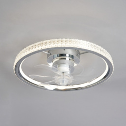 Lyona LED Dimmable Fan Ceiling Light, Chrome - thumbnail 5