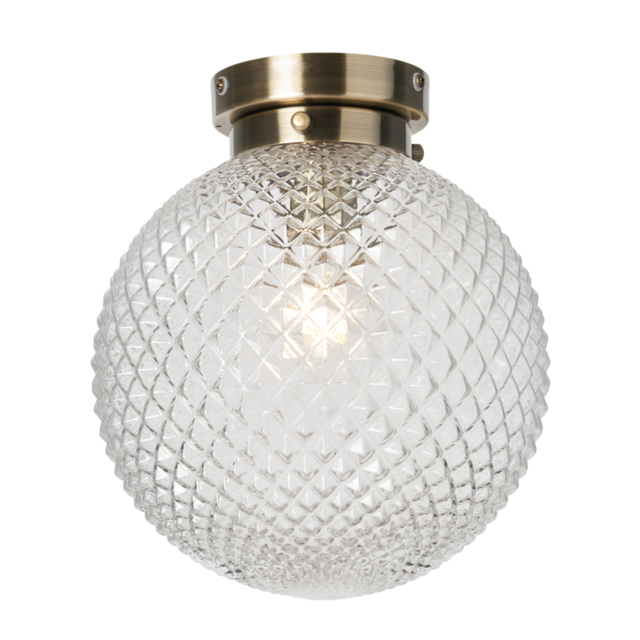 Diana Bathroom Flush Ceiling Light, Antique Brass - image 1