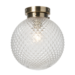 Diana Bathroom Flush Ceiling Light, Antique Brass