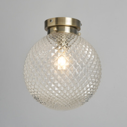 Diana Bathroom Flush Ceiling Light, Antique Brass - thumbnail 4