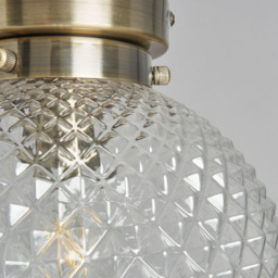 Diana Bathroom Flush Ceiling Light, Antique Brass - thumbnail 6