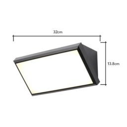 Linga Outdoor LED Wedge Wall Light with Hi-Lo Switch, Black - thumbnail 7