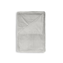 Luxury Ribbon Velvet Throw, Silver - thumbnail 4