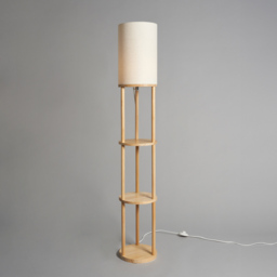 Shelby Floor Lamp with Shelves, Oak - thumbnail 4